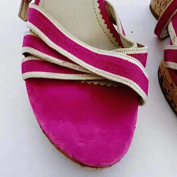 y2k Vintage Coach Barbie Pink Strappy Wedges Heels Sandals Women's Size 6.5 US - Picture 7 of 11